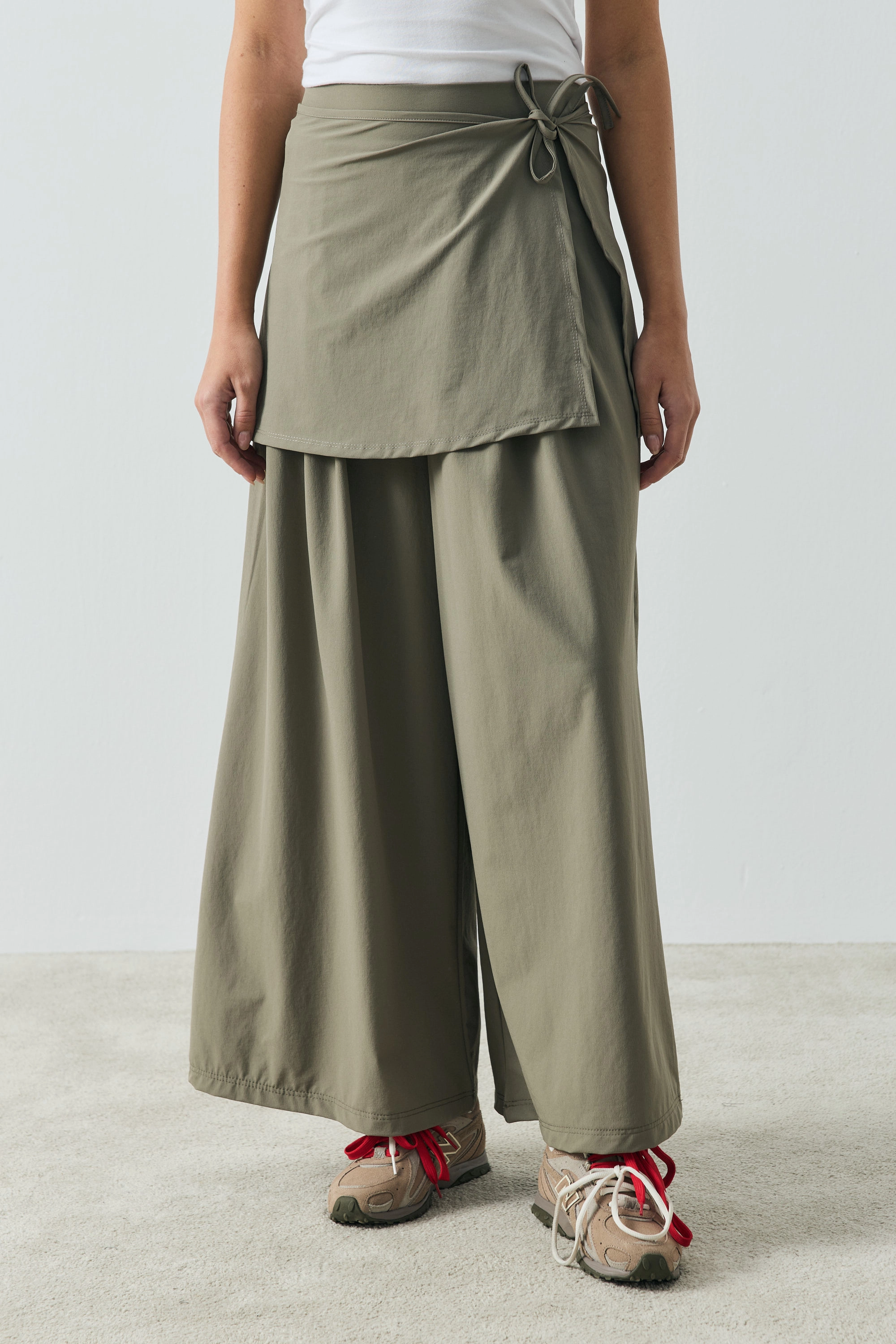 Qanu Fresia Pileli Pantolon Olive 