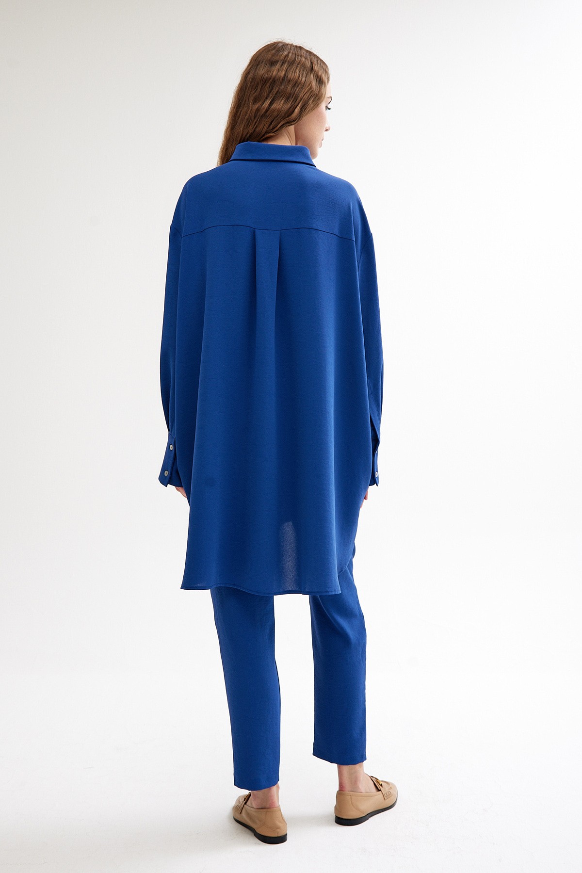 Qanu Oversize Gömlek Mavi 