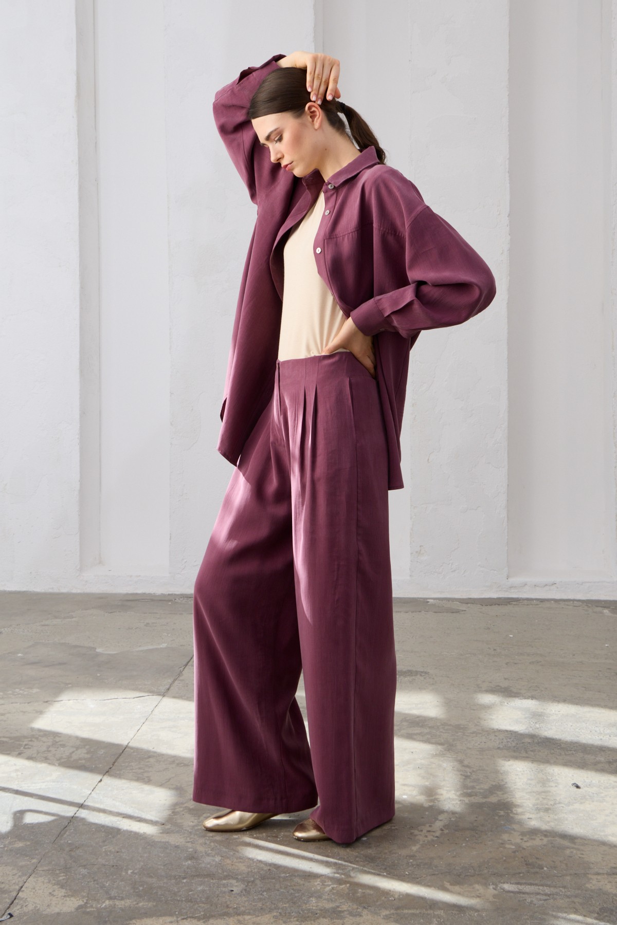 Qanu Violet Pantolon Mürdüm