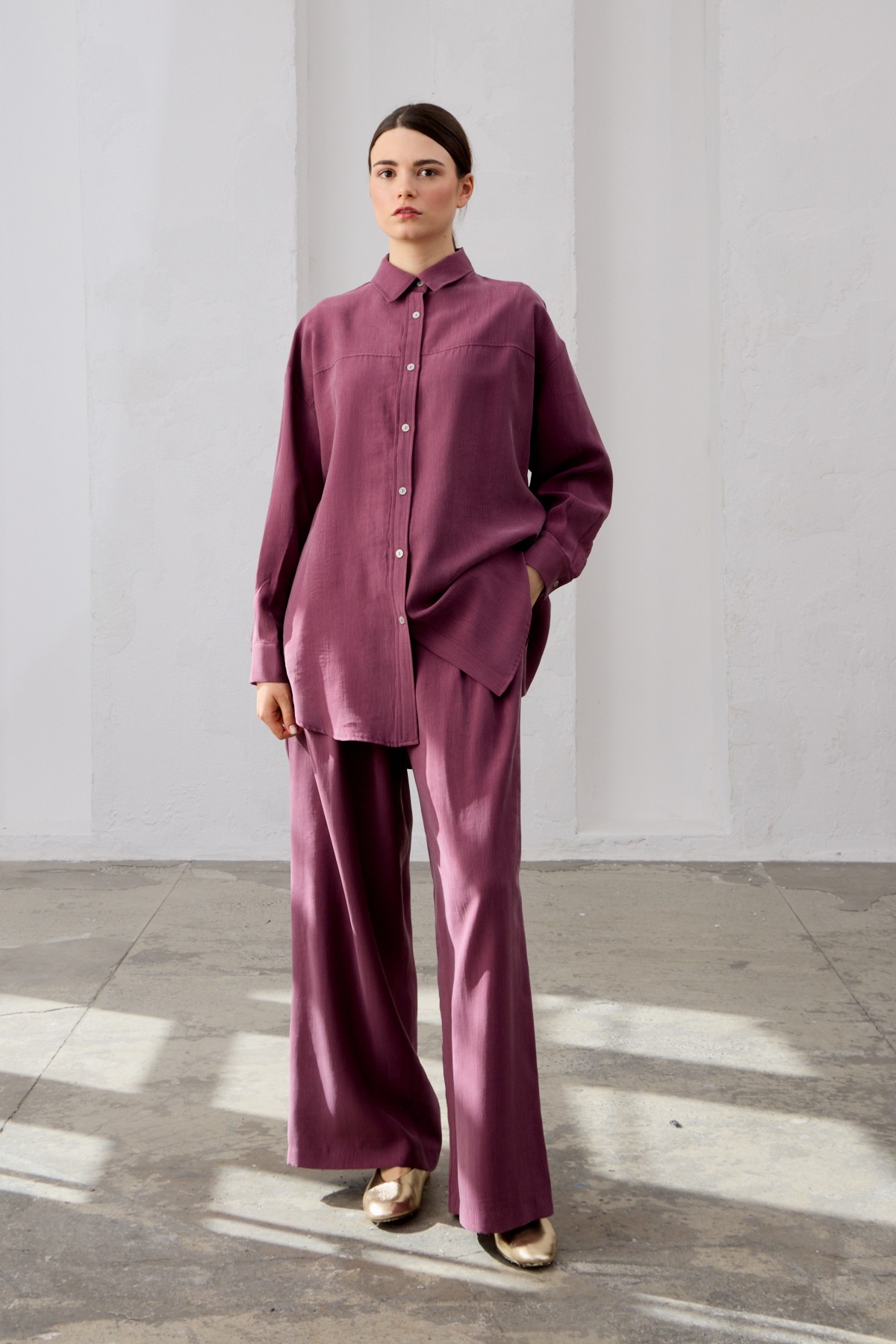 Qanu Violet Pantolon Mürdüm