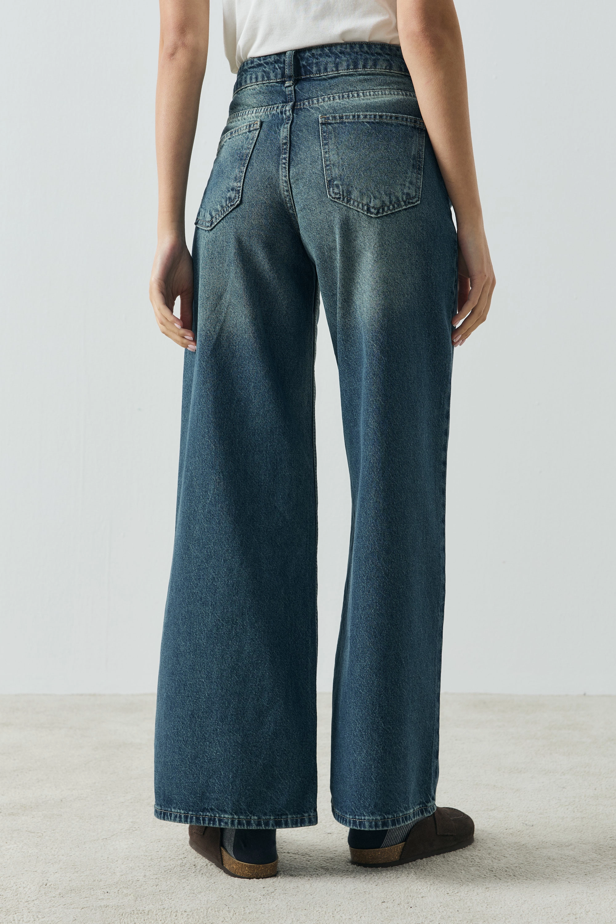 Qanu Wide Leg Pantolon Mavi 